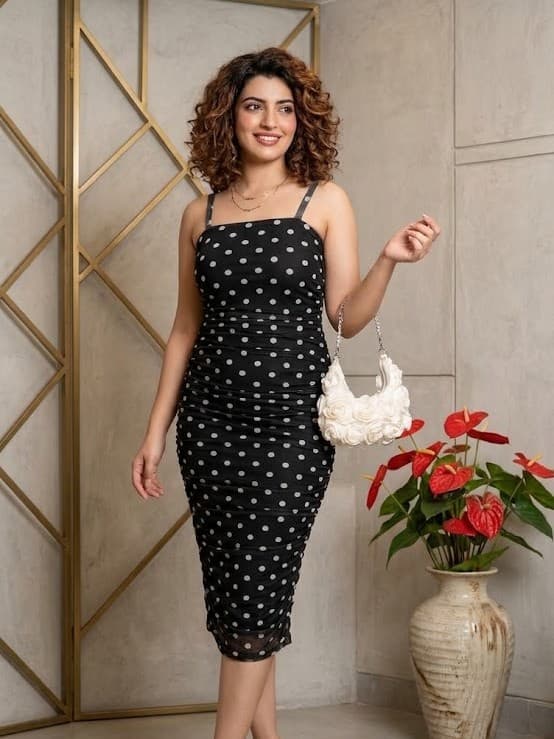 Lycra Tulle Dress with Lining